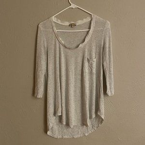 Bordeaux three-quarter sleeve pocket tee